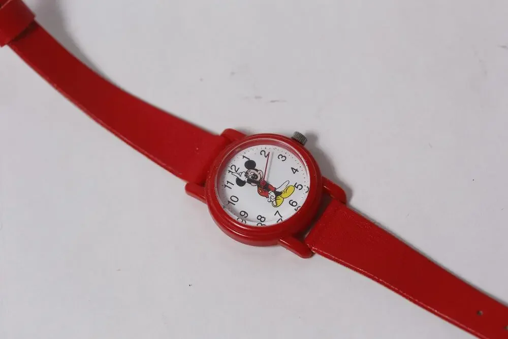 Disney Mickey Mouse Watch with Hands Arrows and Red Strap ~ 260209-WH 964